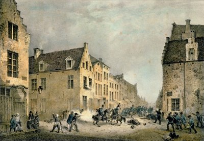 Diversion of a Dutch Division at the Porte de Flandre, Brussels, 23rd September 1830 by Gustave Adolphe Simoneau